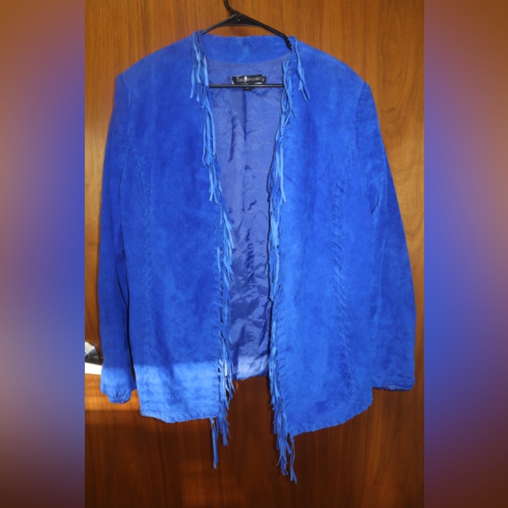 Vibrant Blue Fringe Teddy Jacket